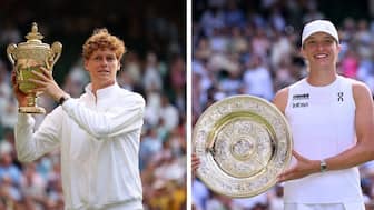 Jannik Sinner and Iga Swiatek clinched maiden Wimbledon title respectively. AFP