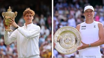 Jannik Sinner and Iga Swiatek clinched maiden Wimbledon title respectively. AFP