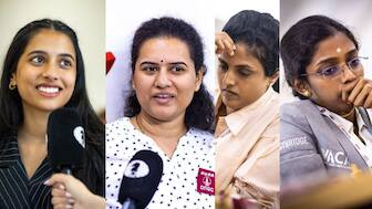 Divya, Humpy, Harika, and Vaishali all four made it to the FIDE Women's World Cup quarter-finals. Image: @FIDE_chess