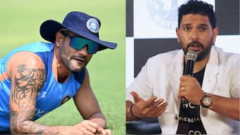 Shikhar Dhawan and Yuvraj Singh in the frame. AFP
