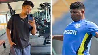 Sarfaraz Khan's incredible physical transformation. @sarfarazkhan97/AFP