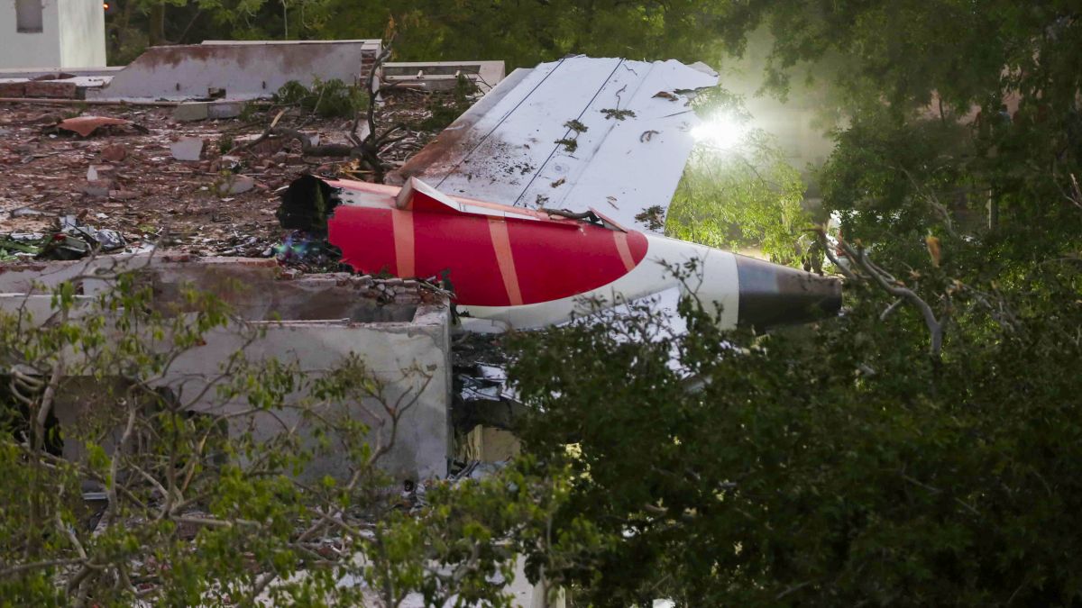 Wreckage of the Air India plane that crashed moments after taking off from the Ahmedabad airport, lies on a building, in Ahmedabad. File image/PTI Wreckage of the Air India plane that crashed moments after taking off from the Ahmedabad airport, lies on a building, in Ahmedabad. File image/PTI