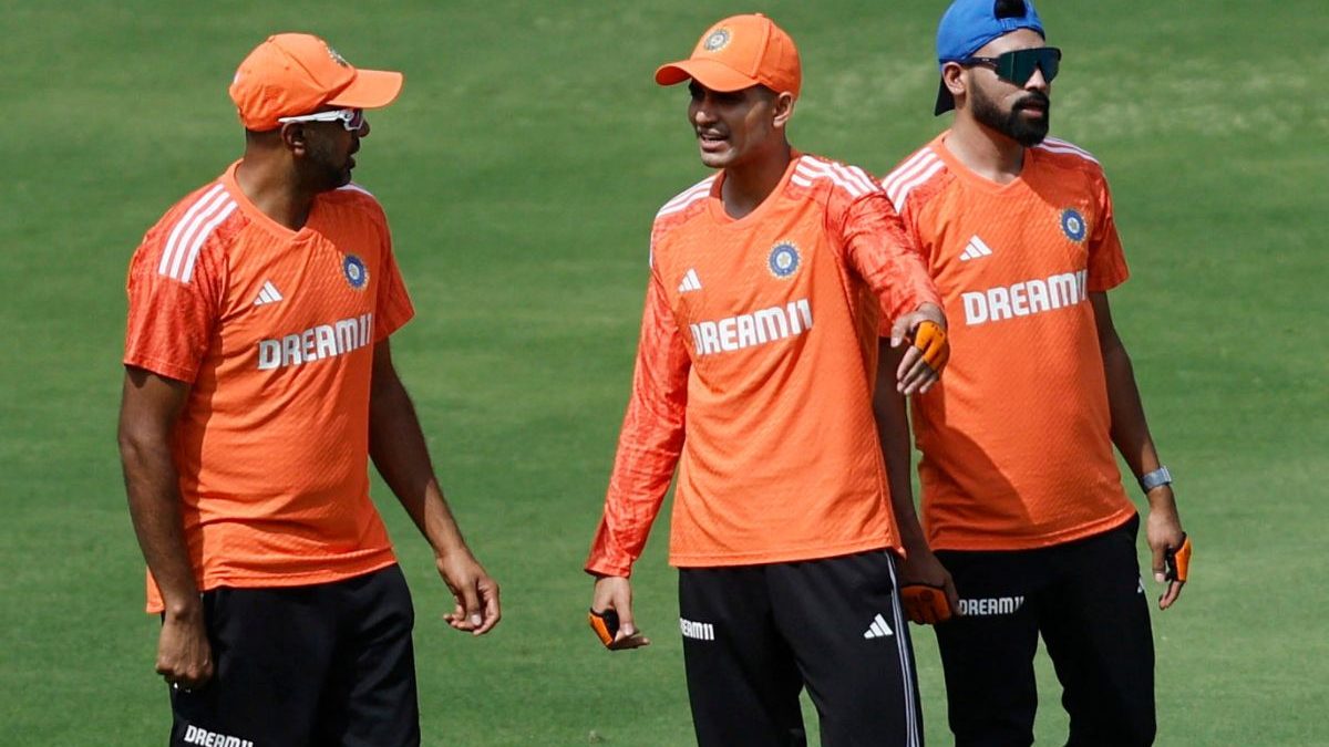 Ashwin and Shubman Gill talking during a practice session. Image: Reuters Ashwin and Shubman Gill talking during a practice session. Image: Reuters