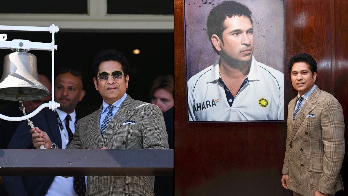 Sachin Tendulkar rings the bell at Lord's after 'heroic' portrait unveiled ahead of IND vs ENG 3rd Test Sachin Tendulkar rings the bell at Lord's after 'heroic' portrait unveiled ahead of IND vs ENG 3rd Test