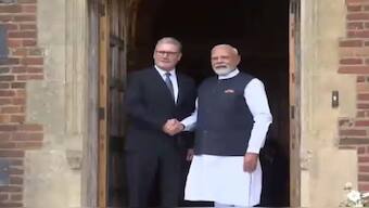 Prime Minister Narendra Modi with British PM Sir Keir Starmer. ANI