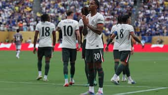 Joao Pedro celebrates his first goal for Chelsea. Image: Reuters