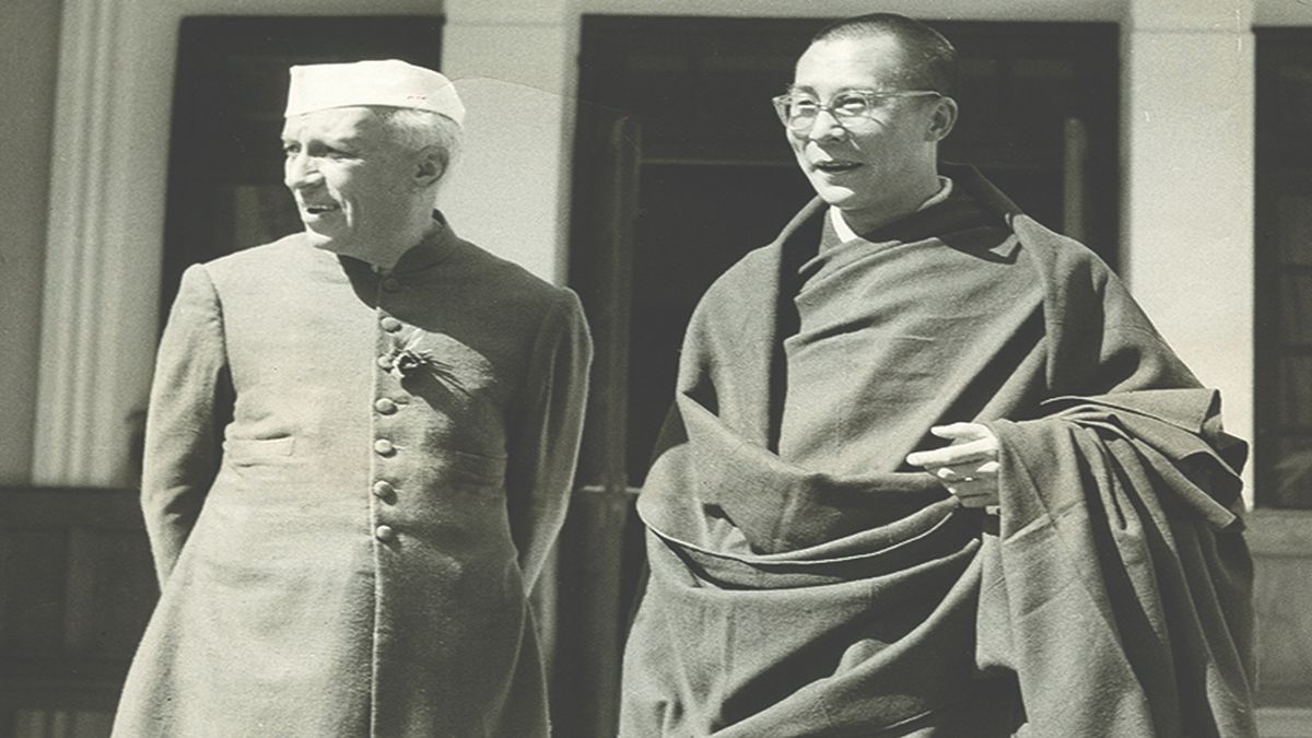 The 14th Dalai Lama with then Indian PM Jawaharlal Nehru. Image Courtesy: tibetmusueum.org The 14th Dalai Lama with then Indian PM Jawaharlal Nehru. Image Courtesy: tibetmusueum.org