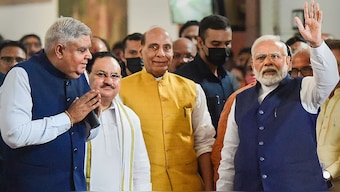 Now, former Vice President Jagdeep Dhankhar with Prime Minister Narendra Modi. File image/PTI
