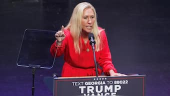 In a since-deleted 2018 Facebook post, multiple news outlets reported that Marjorie Taylor Greene suggested that “lasers or blue beams of light” from “space solar generators” in the sky started wildfires. Source: Reuters