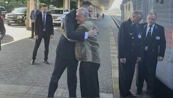 In this photo provided by the Ukrainian Presidential Press Office, Andriy Yermak, the head of Ukraine’s Presidential Office, left, meets with United States Special Envoy for Ukraine and Russia, Joseph Keith Kellogg, at a train station in Kyiv, Ukraine, Monday, July 14, 2025. Source: AP