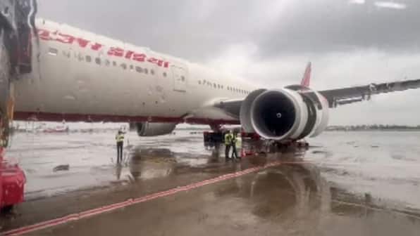 Air India plane lands in mud, overshoots runway at Mumbai airport amid heavy rain