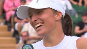 Iga Swiatek joked about taking 6-7 towels from Wimbledon. Image: X/Wimbledon