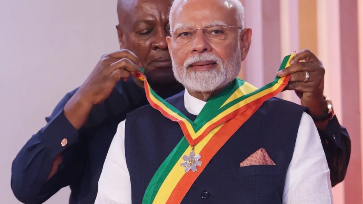 'A matter of pride': PM Modi conferred with Ghana’s national award ‘The Officer of the Order of the Star' 'A matter of pride': PM Modi conferred with Ghana’s national award ‘The Officer of the Order of the Star'