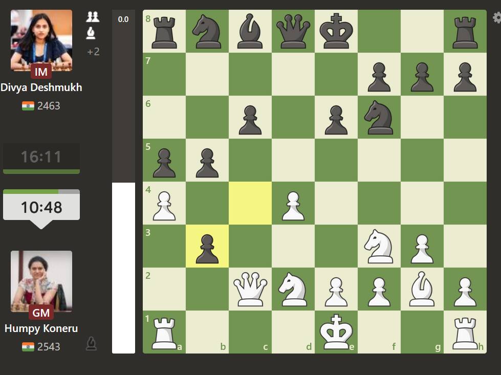 Chess world cup final live, Humpy Koneru vs Divya Deshmukh