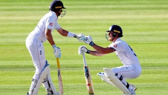 Joe Root and Ben Stokes scored an unbeaten 79 runs between them. Image: Reuters