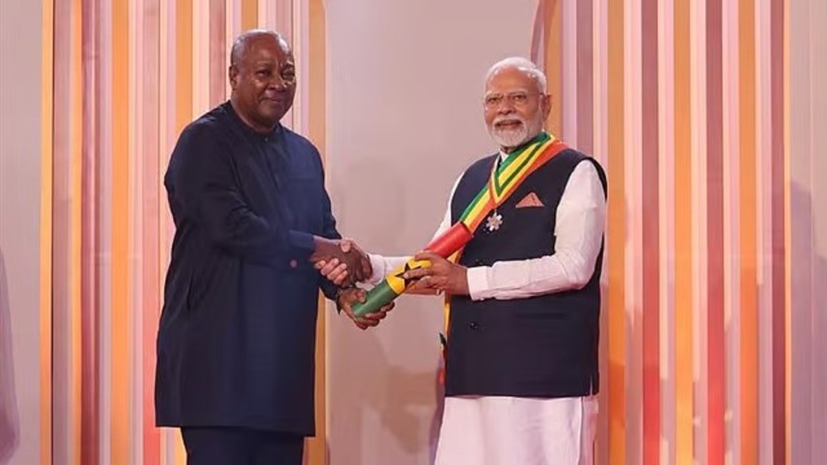 Ghana has awarded its highest national honour to Prime Minister Narendra Modi. (Image: PIB) Ghana has awarded its highest national honour to Prime Minister Narendra Modi. (Image: PIB)