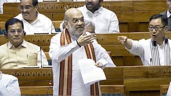 Union Home Minister Amit Shah speaks during a debate in the Lok Sabha on the Pahalgam terror attack and Operation Sindoor, at the Monsoon session of Parliament, in New Delhi. PTI