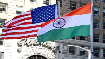 The national flag of India hoisted at Times Square in New York City.  Representational image/AFP