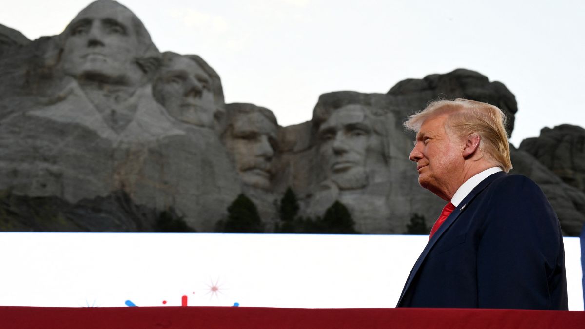 US President Donald Trump at Mount Rushmore National Memorial in Keystone, South Dakota. There are calls by some Republicans to add the US president to the historic site. File image/AFP US President Donald Trump at Mount Rushmore National Memorial in Keystone, South Dakota. There are calls by some Republicans to add the US president to the historic site. File image/AFP