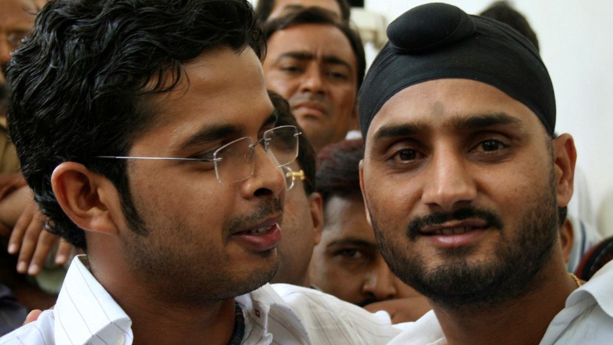 Sreesanth and Harbhajan pose after a hearing into the slapping incident during IPL 2008. Reuters Sreesanth and Harbhajan pose after a hearing into the slapping incident during IPL 2008. Reuters