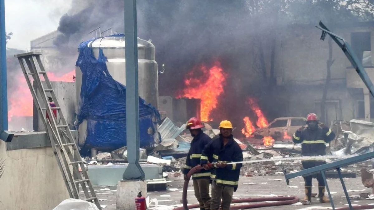 The blast, which triggered the collapse of a three-storey building at Sigachi Industries Limited in the Pashamylaram industrial area, has become one of the worst industrial accidents the state has seen in recent years. PTI The blast, which triggered the collapse of a three-storey building at Sigachi Industries Limited in the Pashamylaram industrial area, has become one of the worst industrial accidents the state has seen in recent years. PTI