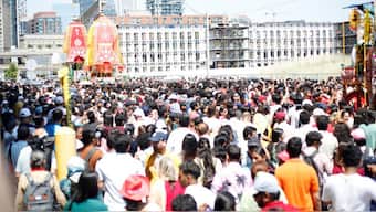 Over the weekend, Hindus held the annual Lord Jagannath Yatra in Toronto. The procession was marred when eggs were pelted at devotees. Image Courtesy: X