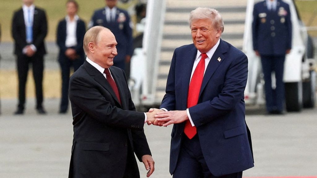 Vladimir Putin at the 2025 Alaska summit with Donald Trump. Reuters/File Photo