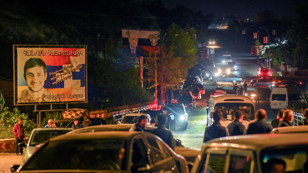 Residents in vehicles attempt to leave the city of Stepanakert following a military operation conducted by Azerbaijani armed forces in Nagorno-Karabakh, a region inhabited by ethnic Armenians. File image/ Reuters Residents in vehicles attempt to leave the city of Stepanakert following a military operation conducted by Azerbaijani armed forces in Nagorno-Karabakh, a region inhabited by ethnic Armenians. File image/ Reuters