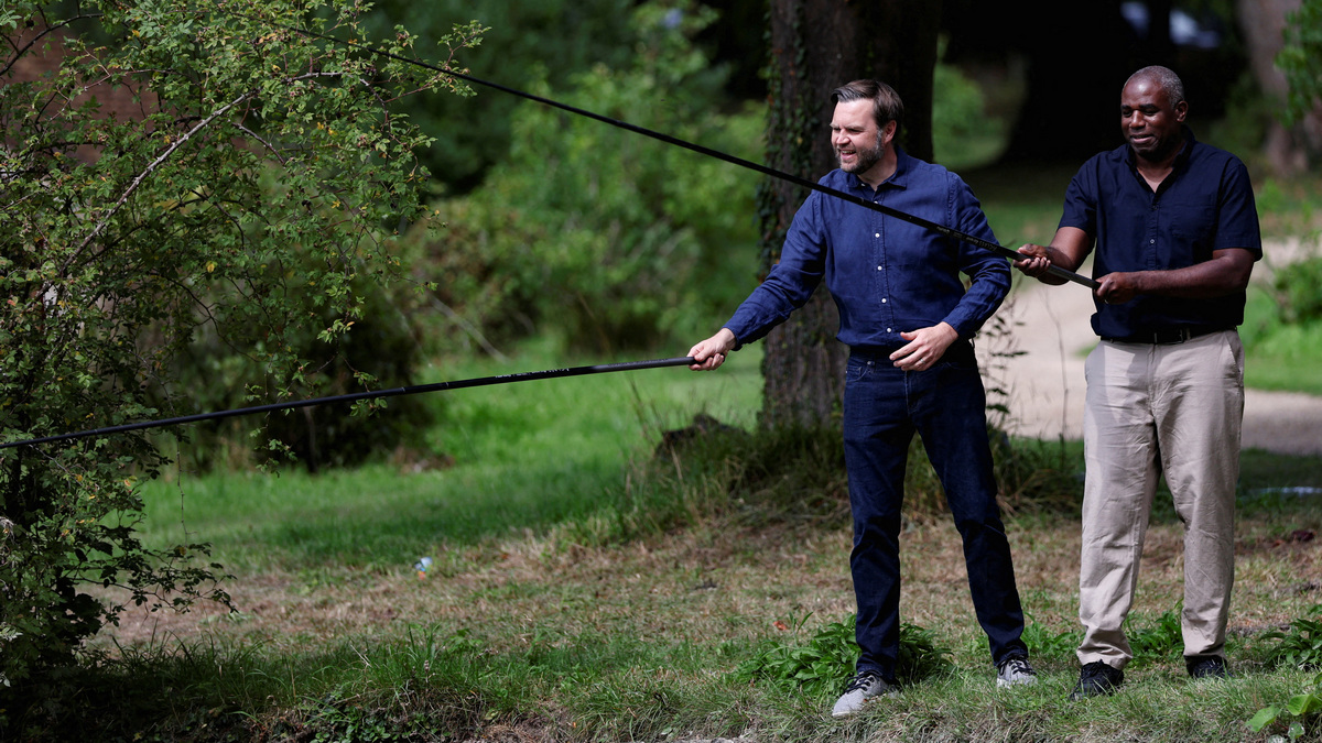 US Vice President JD Vance fishes with British Foreign Secretary David Lammy at Chevening House. Reuters US Vice President JD Vance fishes with British Foreign Secretary David Lammy at Chevening House. Reuters