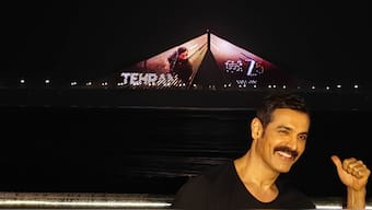 John Abraham's 'Tehran' gets projected at Mumbai's Bandra-Worli sea link on the eve of India's 79th Independence Day