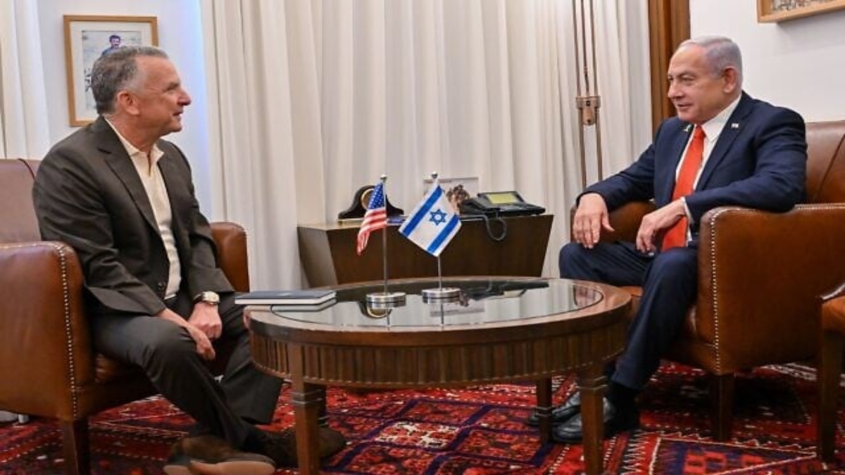 Prime Minister Benjamin Netanyahu, right, meets with US Special Envoy Steve Witkoff at his office in Jerusalem on July 31, 2025. GPO Prime Minister Benjamin Netanyahu, right, meets with US Special Envoy Steve Witkoff at his office in Jerusalem on July 31, 2025. GPO