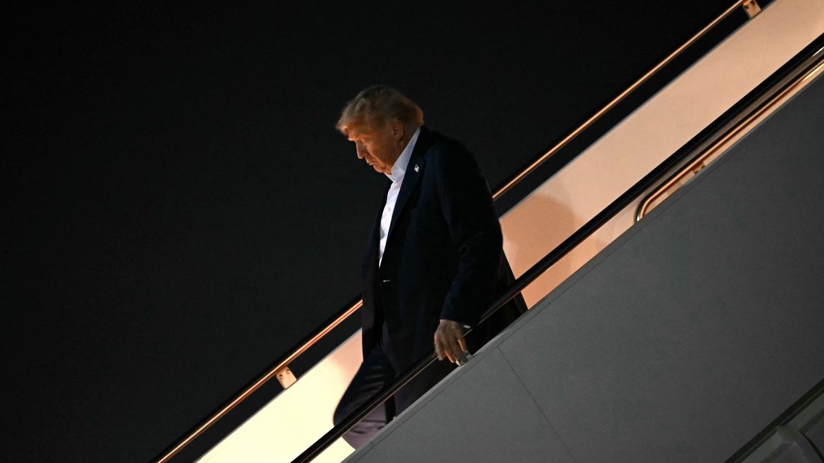 US President Donald Trump disembarks from Air Force One upon arrival at Joint Base Andrews in Maryland. AFP US President Donald Trump disembarks from Air Force One upon arrival at Joint Base Andrews in Maryland. AFP