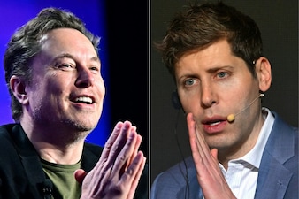This combination of pictures shows (L-R) Elon Musk in Los Angeles on May 6, 2024 and Open AI CEO Sam Altman in Seoul on February 4, 2025. File image/ AFP