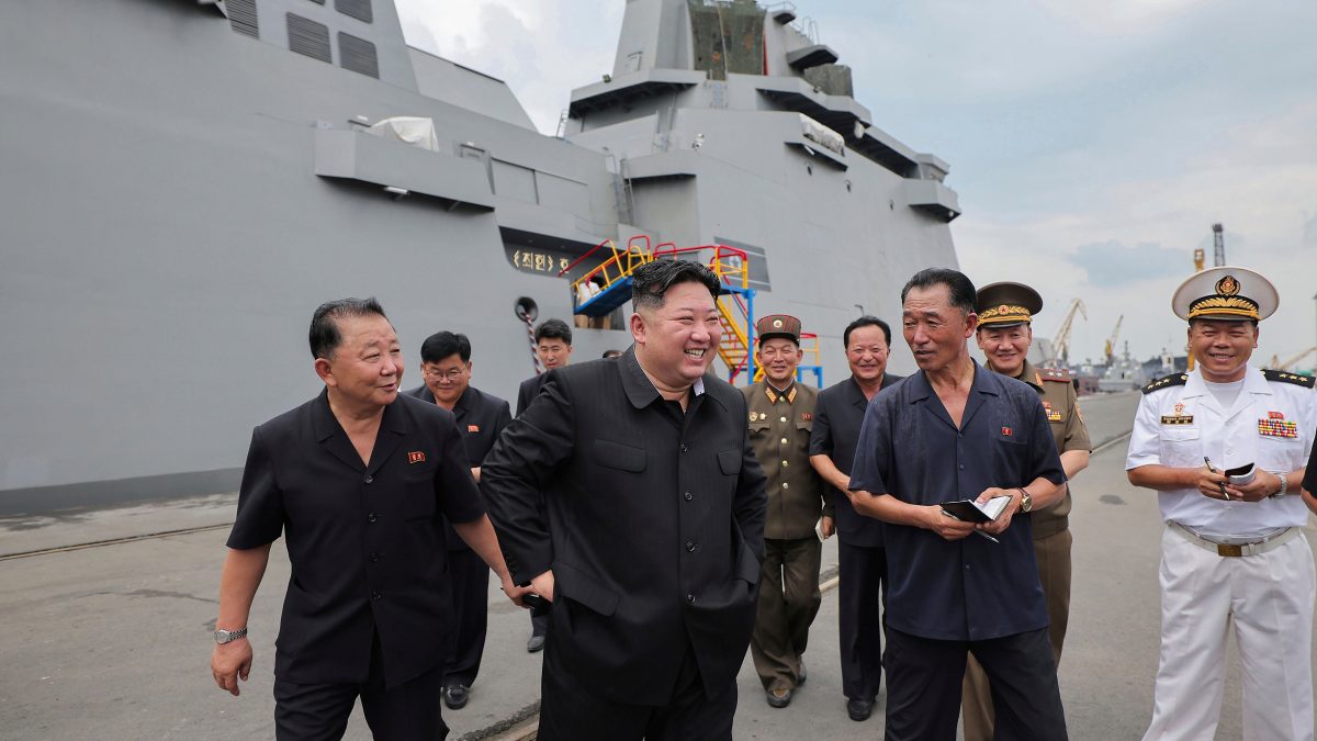 In this photo provided by the North Korean government, North Korean leader Kim Jong Un inspects the warship Choe Hyon in Nampo, North Korea. Independent journalists were not given access to cover the event depicted in this image distributed by the North Korean government. The content of this image is as provided and cannot be independently verified. Korean language watermark on image as provided by source reads: "KCNA" which is the abbreviation for Korean Central News Agency. (Korean Central News Agency/Korea News Service via AP) In this photo provided by the North Korean government, North Korean leader Kim Jong Un inspects the warship Choe Hyon in Nampo, North Korea. Independent journalists were not given access to cover the event depicted in this image distributed by the North Korean government. The content of this image is as provided and cannot be independently verified. Korean language watermark on image as provided by source reads: "KCNA" which is the abbreviation for Korean Central News Agency. (Korean Central News Agency/Korea News Service via AP)