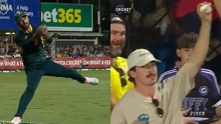 Blink and you'll miss! Maxwell, fan's stunning boundary catches steal the show in AUS vs SA T20I