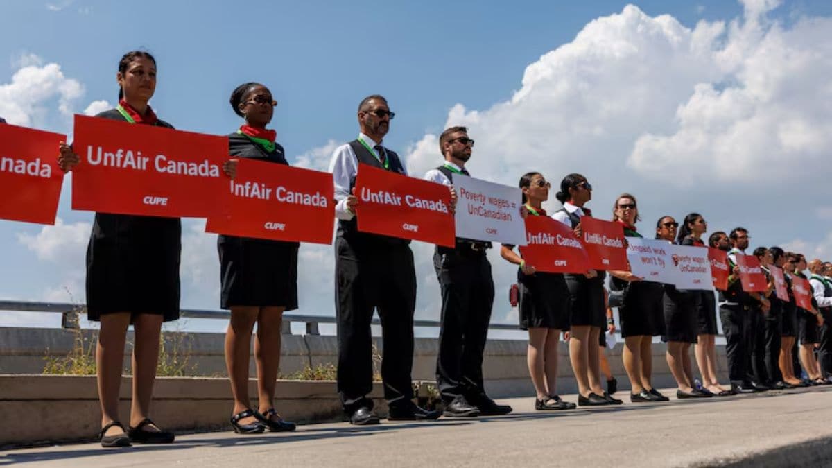 Air Canada flight attendants announce complete shut down as they strike over pay