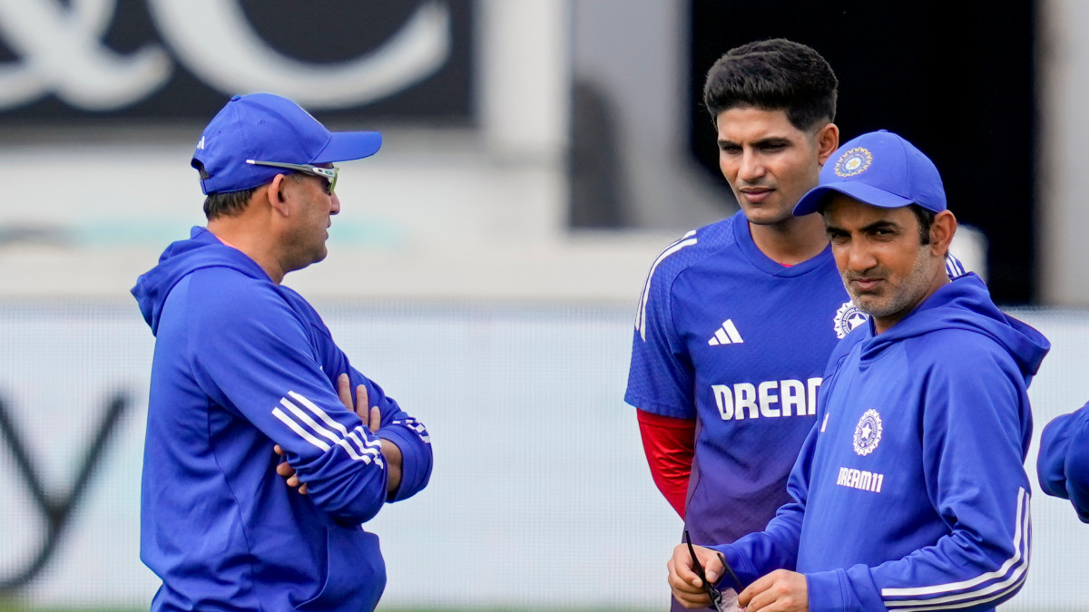 Chief selector Ajit Agarkar and head coach Gautam Gambhir along with Indian batting star and Test captain Shubman Gill at a training session in England. PTI Chief selector Ajit Agarkar and head coach Gautam Gambhir along with Indian batting star and Test captain Shubman Gill at a training session in England. PTI