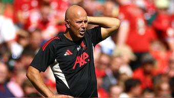Liverpool manager Arne Slot did not hide his frustration after losing the Community Shield match. Image: Reuters