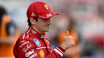 Ferrari's Charles Leclerc gestures after winning pole at the Hungarian Grand Prix. AP