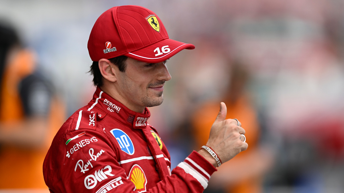 Ferrari's Charles Leclerc gestures after winning pole at the Hungarian Grand Prix. AP Ferrari's Charles Leclerc gestures after winning pole at the Hungarian Grand Prix. AP