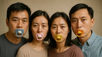 Some online shops claim they sell more than 2,000 adult pacifiers a month. Representational Image/AI-generated via Perplexity by Firstpost