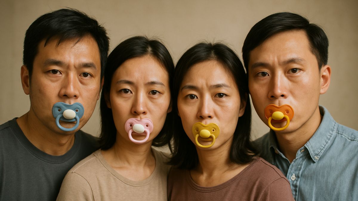 Why are adults in China turning to pacifiers for stress relief?
