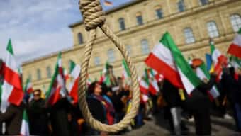 A noose is seen as people hold Iranian flags during a protest on the day of the Munich Security Conference, in Munich, Germany, February 17, 2023. (Representative Photo, Credit: Reuters)