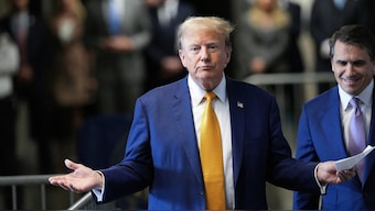 Donald Trump speaks to members of the media at Manhattan Supreme Court amid his hush money trial, in New York, US, May 7, 2024. (Photo: Curtis Means/Pool via Reuters)
