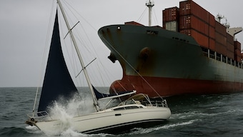 The artificial intelligence (AI)-generated image depicts a yacht colliding with a cargo ship. (Representative photo)