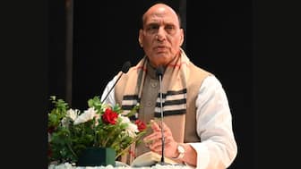 Defence Minister Rajnath Singh addresses a gathering during the 16th Foundation Day of IIT Mandi, Himachal Pradesh, Monday, February, 24, 2025. (Photo: PTI)