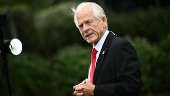 Peter Navarro, the Counselor to the US President for Trade and Manufacturing, speaks during a television interview outside of the West Wing of the White House in Washington, DC, on August 21, 2025. AFP