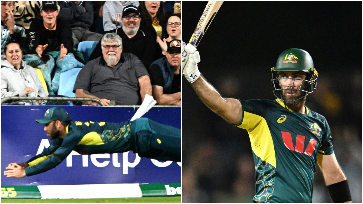 Glenn Maxwell collected a superb catch to dismiss Dewald Brevis before smashing an unbeaten 62 to guide Australia to a series-clinching win over South Africa. Image: AFP/AP Glenn Maxwell collected a superb catch to dismiss Dewald Brevis before smashing an unbeaten 62 to guide Australia to a series-clinching win over South Africa. Image: AFP/AP
