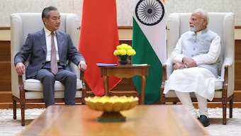 Prime Minister Narendra Modi meets Chinese Foreign Minister Wan g Yi in New Delhi. Image courtesy @narendramodi