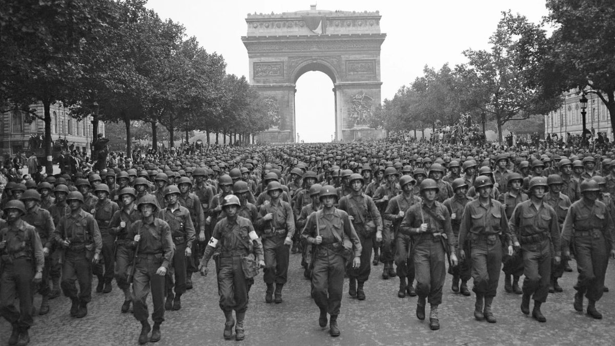 US soldiers of Pennsylvania's 28th Infantry Division march along the Champs Elysees on August 29, 1944. File image/APUS soldiers of Pennsylvania's 28th Infantry Division march along the Champs Elysees on August 29, 1944. File image/AP US soldiers of Pennsylvania's 28th Infantry Division march along the Champs Elysees on August 29, 1944. File image/APUS soldiers of Pennsylvania's 28th Infantry Division march along the Champs Elysees on August 29, 1944. File image/AP